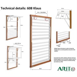 Arredamenti Kiraz Ağacı Ahşap Isıtmalı Havlu Askısı (AR 608) - 3