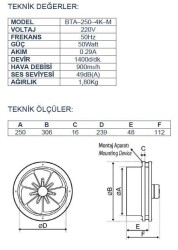 Ayas 25 cm Baca Aspiratörü - 2