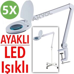 B129 Ayaklı ve Masaüstü Led Işıklı Büyüteç (5X) - 1