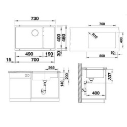 Blanco Subline 700 U Level 1.5 Göz Damlalıksız Siyah Granit Eviye (526003) - 2