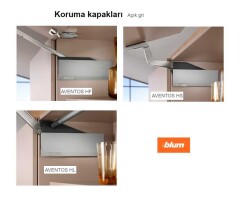 Blum Aventos HF/HL/HS Güç Ünitesi SOL Kapak Gri Renk (22.8001L) - 1