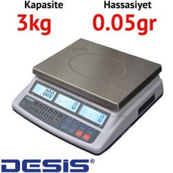 Desis AHC Dijital Hassas Sayıcı Terazi - Hassasiyet: 0.05 gr. Max: 3 kg. - 1