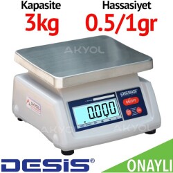 Desis T28 3kg Onaylı Dijital Hassas Terazi - Hassasiyet: 0.5/1 gr. Max: 3 kg. - 1