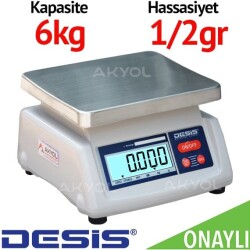 Desis T28 6kg Onaylı Dijital Hassas Terazi - Hassasiyet: 1/2 gr. Max: 6 kg. - 1