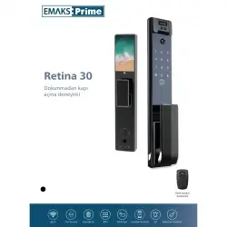 Emaks Prime Retina 30 Akıllı Kapı Kilidi Gri (EE.BCK.002.0002.R001) - 2