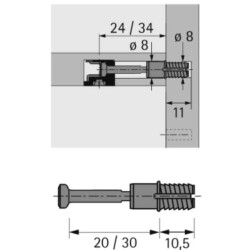 Hettich Plastik Rapid S Galvaniz Çelik Hızlı Montaj Dübeli 10mm (9046186) - 2