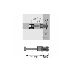 Hettich Plastik Rapid S Galvaniz Çelik Hızlı Montaj Dübeli 8mm (9046182) - 2