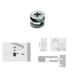 Hettich Rastex 15/18 Kenarsız Bağlantı Elemanı Nikel Minifix Kafa (9056601) - 1