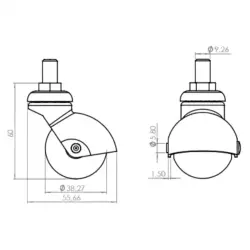 Hts Vidalı Küre 42mm Siyah Tekerlek (120-02-42-01) - 4