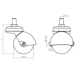 Hts Vidalı Küre Tekerlek 50mm Gri (120-02-50-03) - 4