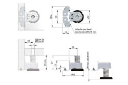 Italiana Ferramenta Integrato Tech Mobilya Ayağı 20mm (3506003000) - 2