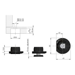 Italiana Ferramenta Integrato Tech Z Ayak 12mm (35070010EA) - 2