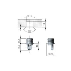 Italiana Ferramenta K-12 Sistemi Yan Duvar Braketi Ø15 (48040160YA) - 3