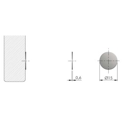 Italiana Ferramenta K-Push Çelik Kendinden Yapışkanlı Mıknatıslı Kapak Yavaşlatıcı Karşılığı Ø15mm (55006160XD) - 2