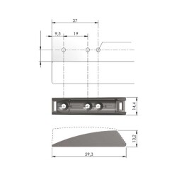 Italiana Ferramenta K-Push Tech 20mm Antrasit Adaptör Tabanı (57015040EE) - 1