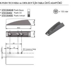 Italiana Ferramenta K-Push Tech Beyaz Plastik Montaj Adaptörü Tabanı 20mm (57015040AB) - 2