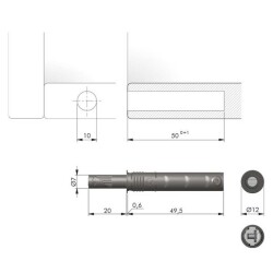 Italiana Ferramenta K-Push Tech Gömme Mıknatıslı Bas-Aç İtici Antrasit 20mm (57004020EE) - 3