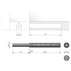 Italiana Ferramenta K-Push Tech Gömme Mıknatıslı Bas-Aç İtici Antrasit 37mm (57008020EE) - 2