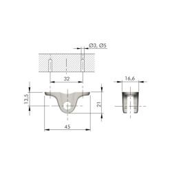 Italiana Ferramenta Kraby Kapak Braketi (42918010YC) - 2