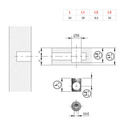 Italiana Ferramenta Kross 8 Bağlantı Elemanı 18mm (21211300ZN) - 2