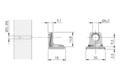 Italiana Ferramenta PK2 Pro Braket 19mm (11413030YA) - 2