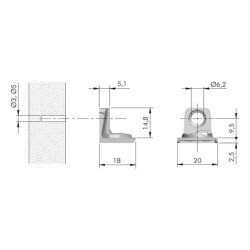 Italiana Ferramenta PK2 Pro Braket Siyah 19mm (11413030YQ) - 2