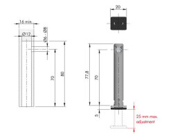 Italiana Ferramenta Rekord Tech Ayak Delik Merkezi 70mm (3030305000) - 2