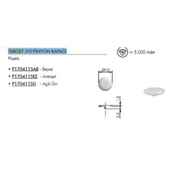 Italiana Ferramenta Target J10 Plastik Ø13mm Beyaz Kapak (P1704115AB) - 1