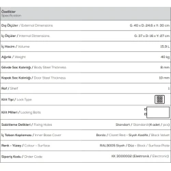 Kale Ev-Ofis Tipi Elektronik Şifreli Çelik Kasa (KK300) - 3