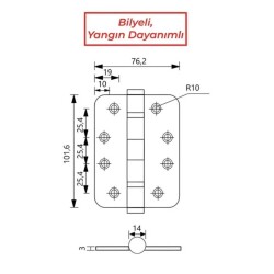 Kanca Soho Kapı Menteşesi 201 Paslanmaz Çelik Oval Siyah (334313) - 2