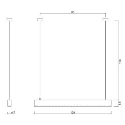 Line Minimal Soft Siyah Modern Ahşap Aydınlatma - LED Sarkıt Avize (L-BOX-SIYAH) - 5