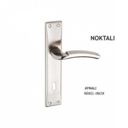 Sese Aynalı Oda Kapı Kolu Noktalı Nikel/Inox (200-74-01-21/53) - 1