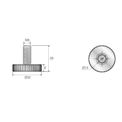 Mesan 32mm Ayarlanabilir Bingo M8 Gri (104-72-08) - 2