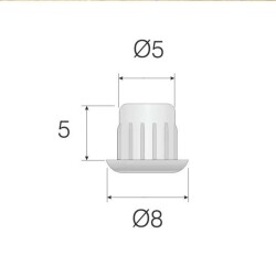 Mesan Beyaz Plastik Tapa 5mm (102-91-03-302) - 2