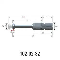 Mesan Stoplu Dufix Ø8x34mm (102-02-32-403) - 1