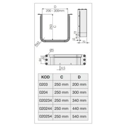 Mesan Gider Kapama Plastik 340mm Beyaz (105-91-07-302) - 2