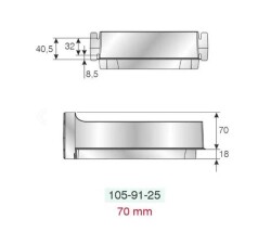 Mesan Gri 70 mm Köşeli Gider Kapama (105-91-25-303) - 5