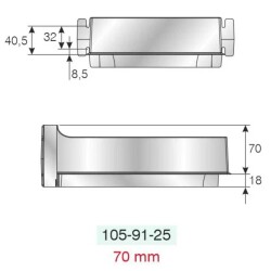 Mesan Köşeli Gider Kapama Beyaz Plastik 70mm (105-91-25-302) - 2