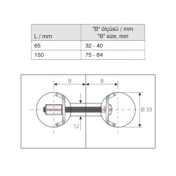 Mesan Tezgah Birleştirme Vidası 150mm Büyük (105-03-12-403) - 3