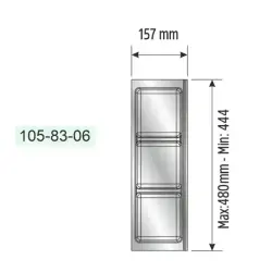 Mesan Traybond 3 Bölme Antrasit Kaşıklık 157mm (105-83-06-309) - 2