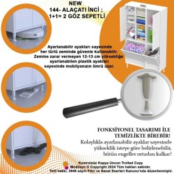 Modilayn Alaçatı 4 Kapaklı Kirli Çamaşır Bölmeli Banyo Dolabı - 5