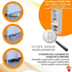 Modilayn Emir Era Kapaklı Ve Çekmeceli Çok Amaçlı Banyo & Mutfak Dolabı - 5