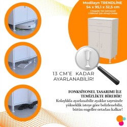 Modilayn Soft Çift Çekmeceli Çok Amaçlı Banyo & Mutfak Dolabı - 4