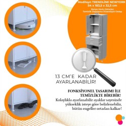 Modilayn Soft Newyork Kapaklı Ve Çekmeceli Çok Amaçlı Banyo & Mutfak Dolabı - 4