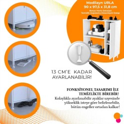 Modilayn Urla Banyo Havlu Deterjan Depolama Dolabı - 5