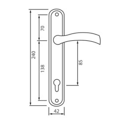 Siba Saros Yale Giriş Kapı Kolu Krom/Inox (200-85-03-18/53) - 2