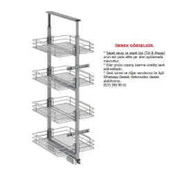 Starax 1105 Teleskopik Kiler 2 Tel Sepetli Krom Renk Modül 50cm (S-1105-C) - 2