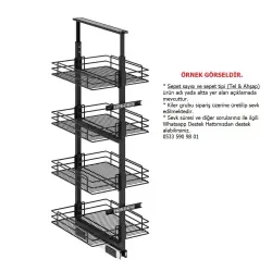 Starax 1109 Teleskopik Kiler 3 Tel Sepetli Antrasit Modül 40cm (S-1109-A) - 1