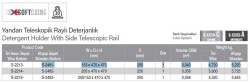 Starax 20cm Yandan Teleskopik Raylı Deterjanlık Frenli Ahşap Tablalı Antrasit (S-2481-A) - 3