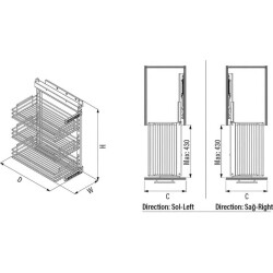 Starax 2206 Yandan Gizli Raylı Ünite Krom - 3